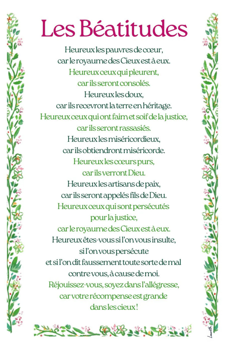 Lire la suite à propos de l’article Les Béatitudes